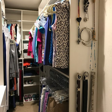 Narrow Master Closet - Reconfigured & Organized