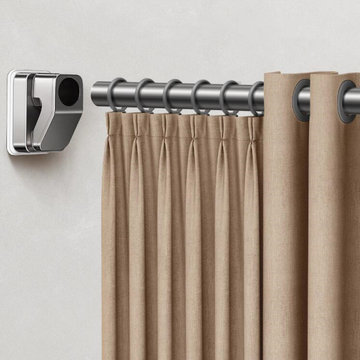 Strong Extendable Shower Curtain Rail White Black Grey Cathedral