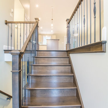 Custom in-house hardwood stairs