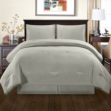Pom Gina 2pc Bedding Set- Twin/Twin XL- Grey