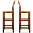 Traditional Set of 2 Bar Stool in Acacia Hardwood with Backrest and Footrest