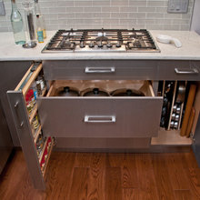 perfect kitchen storage under cooktop