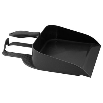 Superio Heavy-Duty Durable Plastic Step Dustpan for Indoor and Outdoor Use Black