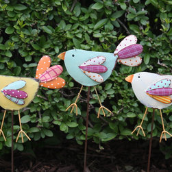 Fun Birds Mini Garden Stakes - Outdoor Decor