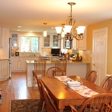 Kitchen Redo small rooms to large Tuscan open concept kitchen.