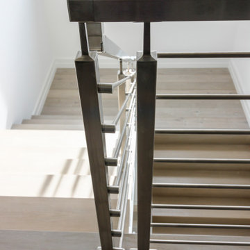 75_Modern Stairway: White Oak & Stainless Steel Balustrade, McLean VA 22101