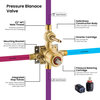 Circular Pressure 2-Function Shower System, Rough-In Valve, Brushed Gold