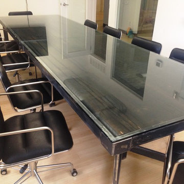 Blackened Steel Rustic Conference Table