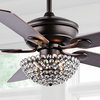 Cammy 52" 3-Light Traditional Transitional Iron LED CEILING FAN, Black