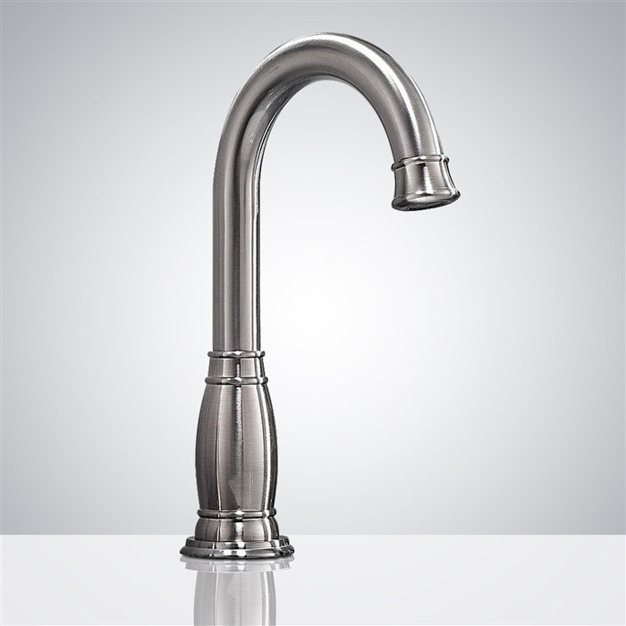 BathSelect Venosa Deck Mount Commercial Brushed Nickel Automatic Touchless Sensor Faucet BS1097N