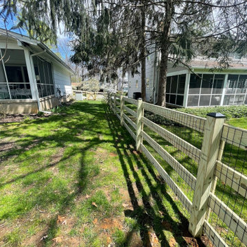4 board ranch rail fencing with wire mesh