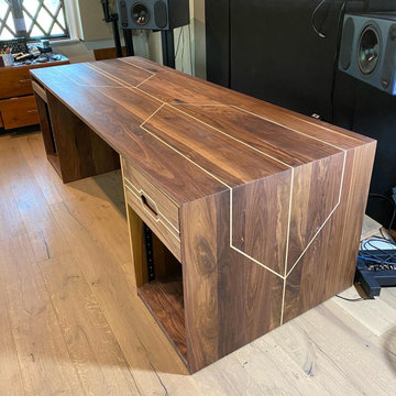 Solid Walnut with Maple Inlay Audio Engineer Desk