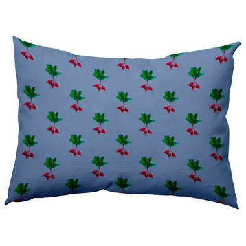 Radishes Pattern Decorative Throw Pillow, Cornflower, 14"x20"