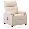 vidaXL Massage Chair Leisure Adjustable Chair for Home Theater Cream Fabric