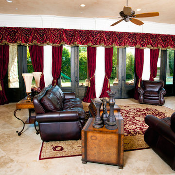 Westlake Traditional Red Living Room