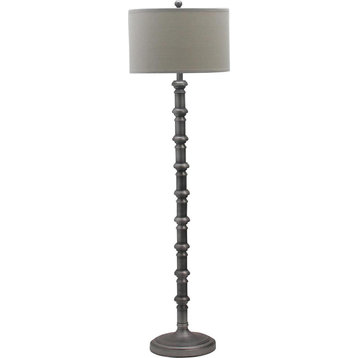 Metal Stacked Candlestick Floor Lamp - Antique Silver