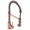 Residential Spring Coil Pull-Down Kitchen Faucet, Brushed Nickel, Antique Copper