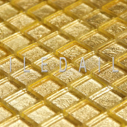 1x1 Gold Foil Glass Mosaic Tile - Wall And Floor Tile