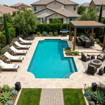 California Backyard Oasis with Modern Pool