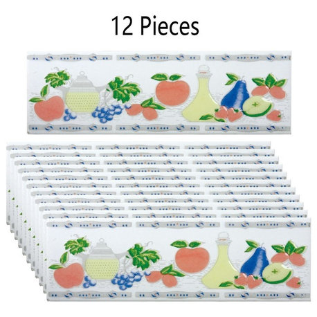 12 Pcs Ceramic Multi-Colored Tile 3" x 10" |