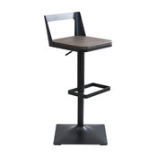 Lumisource Samurai Adjustable Barstool, Black and Espresso
