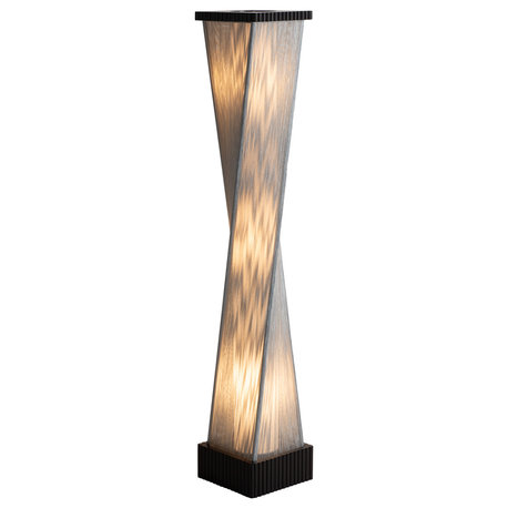 Torque Accent Floor Lamp Ebony Finish, Silver String Shade, Dimmer