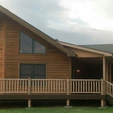 Exterior Log Siding with Stain colors