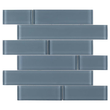 Mosaic Linear Glass Tiles for Wall Floor & more, Blue Shining