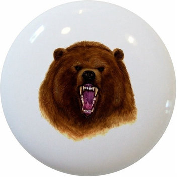Bear Head Ceramic Cabinet Drawer Knob