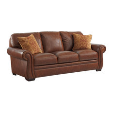 High End Sofas Houzz Simon Li Furniture Halston Leather Sofa With 2 Pillows Sofas