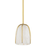 Hudson Valley - Hudson Valley Wheatley 3510-AGB 1 Light Pendant in Aged Brass - Shade/Diffuser Material : Spanish Alabaster