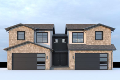 Example of a mountain style metal exterior home design