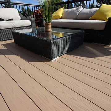 A 2 level low maintenance deck by Hickory Dickory Decks.