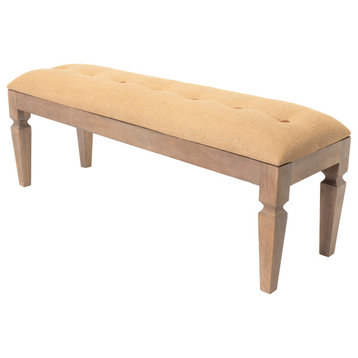 Surya Ansonia AIA-002 Upholstered Bench, Brown
