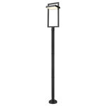 Z-Lite - Z-Lite 566PHXLR-567P-BK-LED Luttrel 1 Light Outdoor Post Mount in Black - A cutting-edge solution for illuminating your contemporary patio, deck or garden area, this one-light outdoor post mounted fixture delivers chic minimalism with its angular bold black finish aluminum frame and cylindrical post. A sand blast finish white glass shade uses LED-integrated technology to provide a strong, energy-efficient glow to light up evenings outdoors.