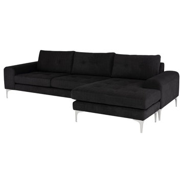 Nuevo Furniture Colyn Sectional Sofa in Coal/Silver