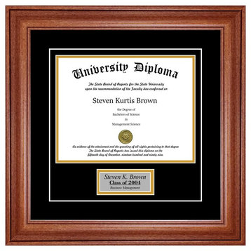 Personalized Single Diploma Frame, Premium Walnut, 11"x14", UV