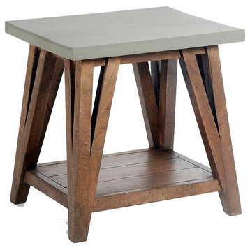 Brookside 22W Wood With Cement-Coating End Table