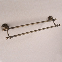 Double Antique Brass Towel Bar TAB6102 - Bathroom Accessories