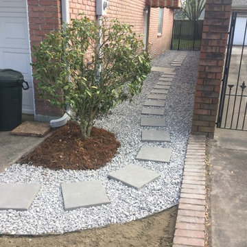 Limestone walkways with stepping stones