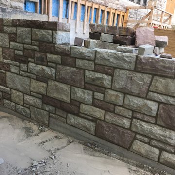 Masonry Stone Veneer Retaining Wall