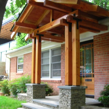 New porch on a brick rambler
