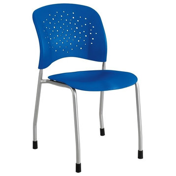 ReveGuest Chair Straight Leg Round Back, Qty. 2 Blue