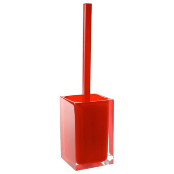 Modern Square Toilet Brush Holder, Red