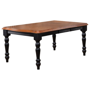 Black Cherry Selections Extendable Dining Table, Antique Black With Cherry Top