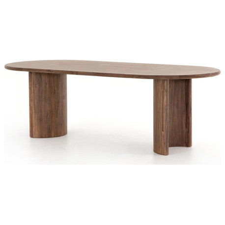 Paden Dining Table, Seasoned Brown Acacia Solid