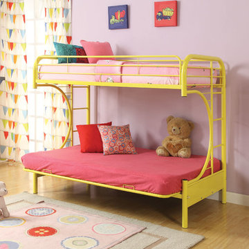 Eclipse Twin over Full Futon Bunk Bed, Yellow