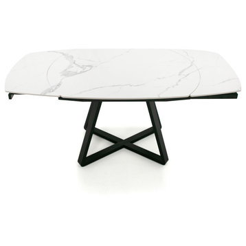 Modrest Cofrey Contemporary White Extendable Dining Table