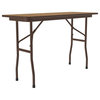 Correll 18"W x 48"D Melamine Top Folding Table in Medium Oak