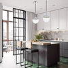 Midcentury Modern Chrome And Clear 1-Light Pendant